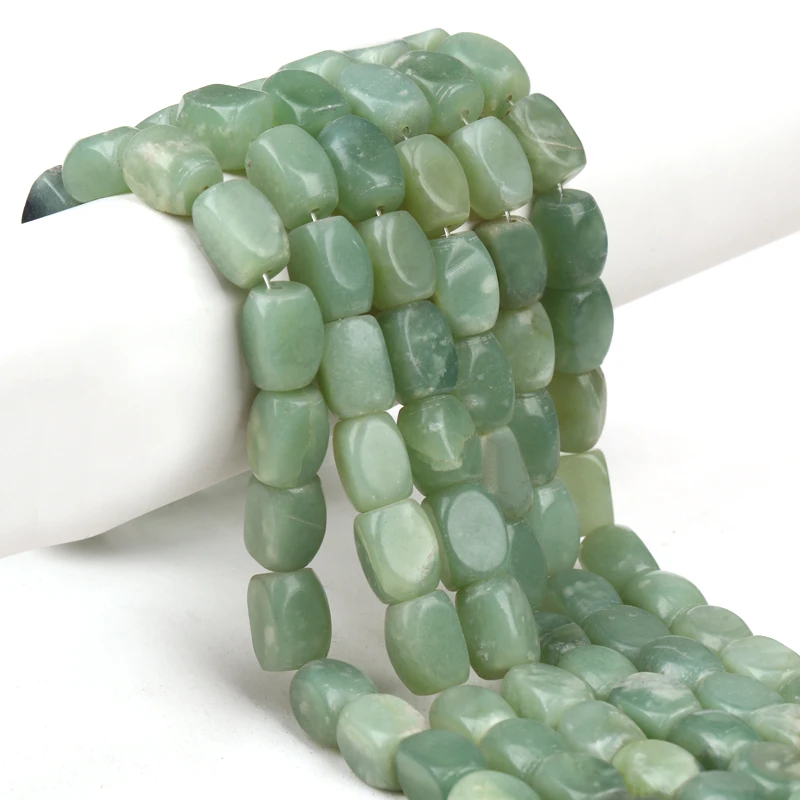 

Hesiod Free Shipping AAA Natural Green Stone Beads For Jewelry Making DIY Bracelet Necklace Size10*14mm Strand