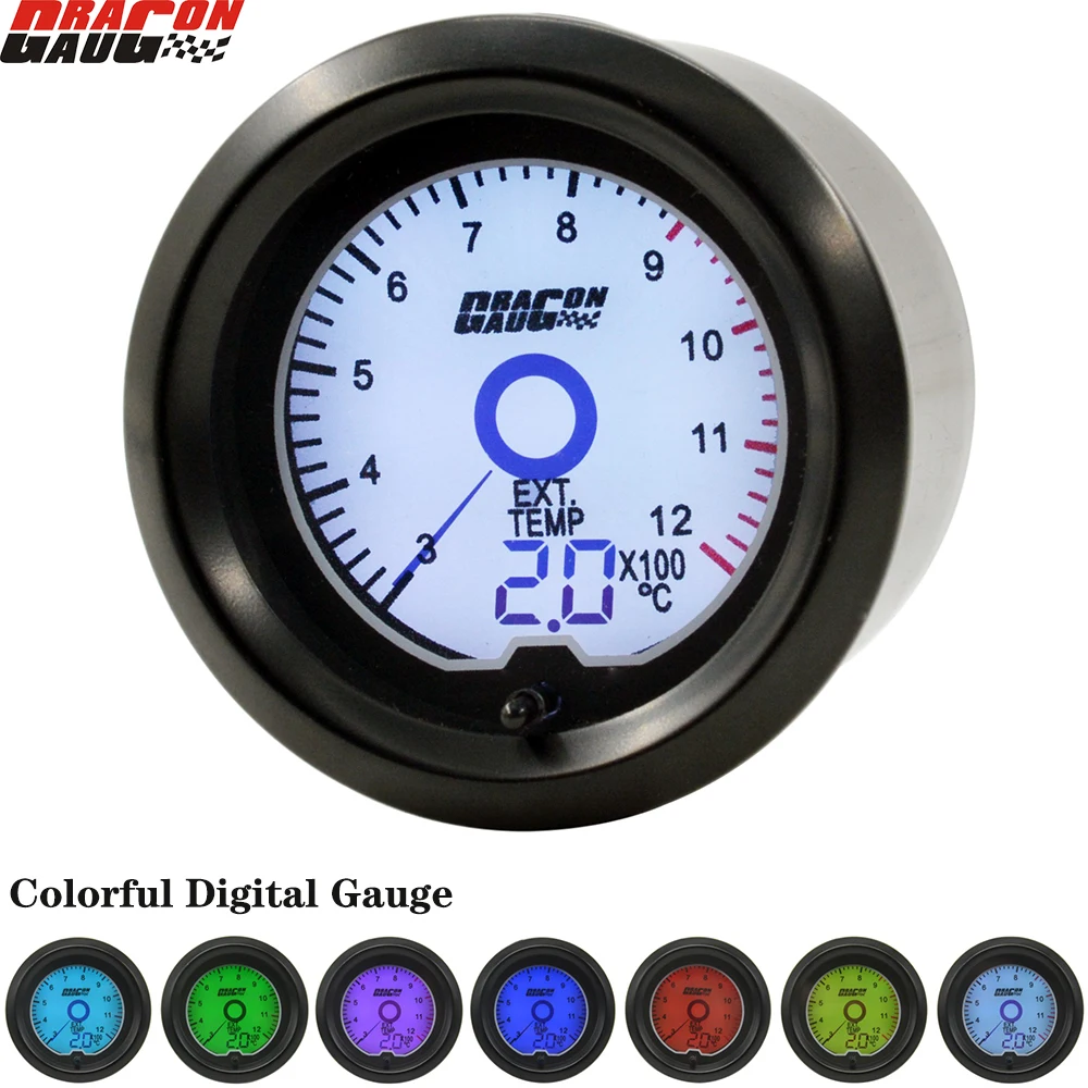 Прибор для измерения температуры выхлопных газов 52 мм ЖК дисплей - Цена: 1 444,61 руб.