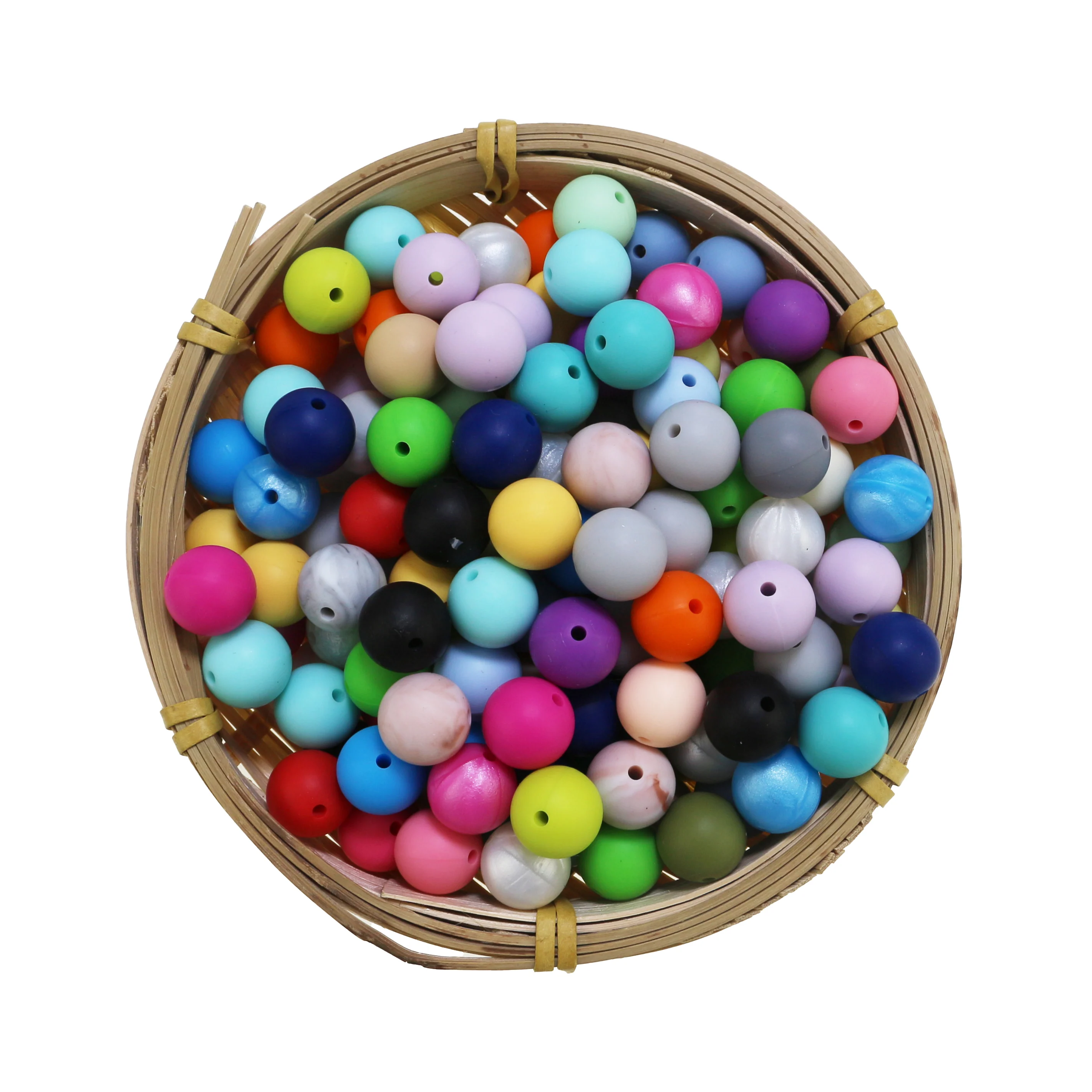 

100pc Silicone Beads 12mm Loose Beads Food Grade Silicone Baby Teething Toy Products Chews Pacifier clips Nursing Necklace
