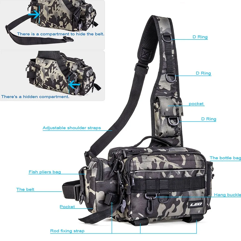 

Multifunctional Fishing Bag Waterproof Outdoor Camouflage Outdoor Sports Waist Pack Fishing Bait Fishing Gear Storage Bag