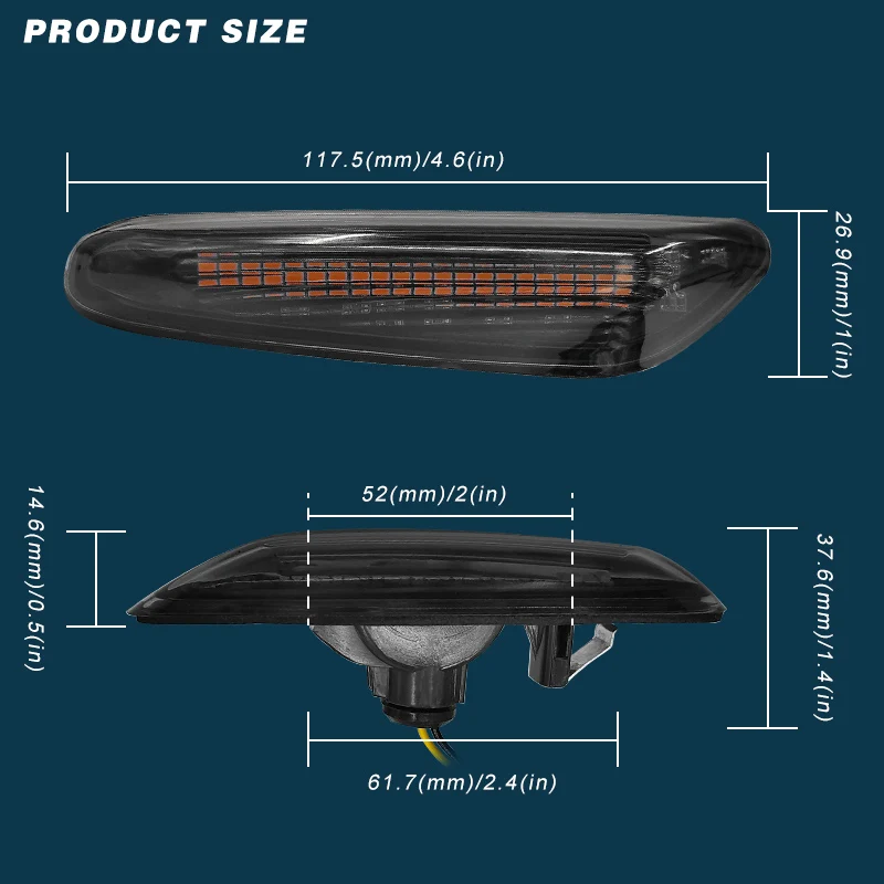2 шт./компл. автомобильные светодиодсветодиодный динамические боковые
