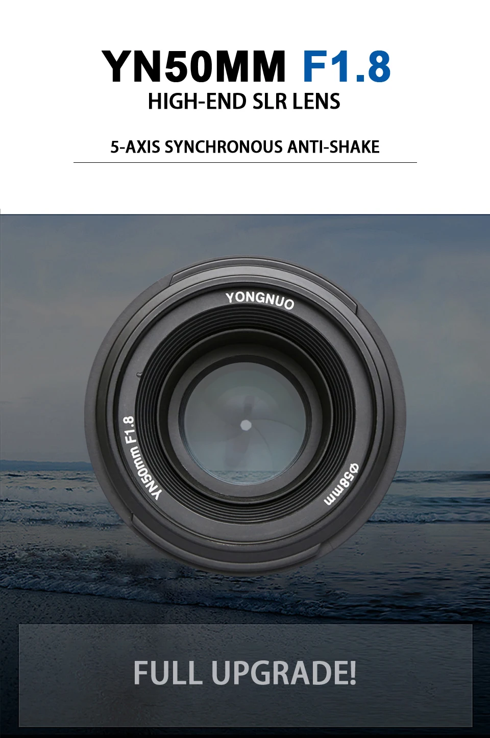 Объектив YONGNUO YN50mm YN50 F1.8 EF EOS 50 мм AF MF для камеры Canon Rebel T6 EOS 700D 750D 800D 5D Mark II IV 10D 1300D