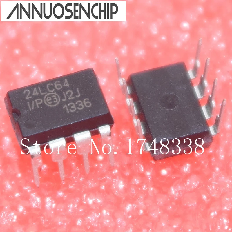 10 шт./лот 24LC64-I/P 24LC64 DIP8 64K I2C Serial EEPROM PIC24LC64-I/P лучшее качество | Электронные