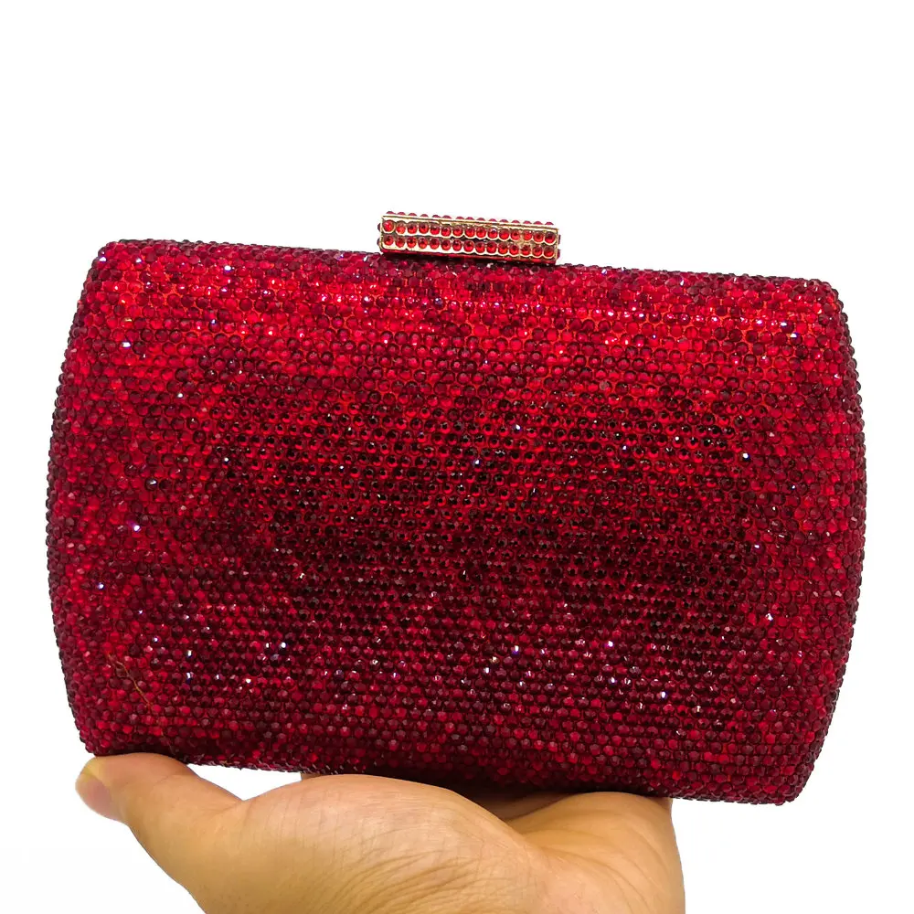Женский Блестящий клатч с двумя цветами Красного рубина вечерняя сумочка