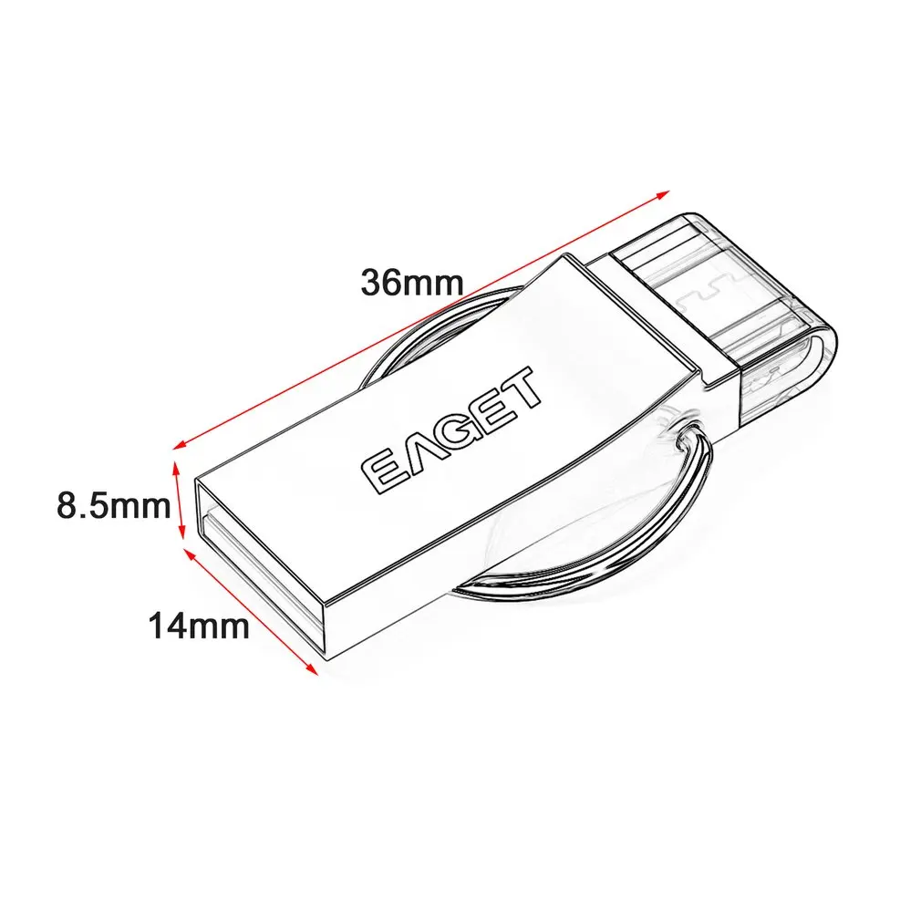 

EAGET V90 Phone Computer Dual Purpose U-Disk USB 3.0 Flash Drive Portable Metal Memory Stick Flash Disk For Android