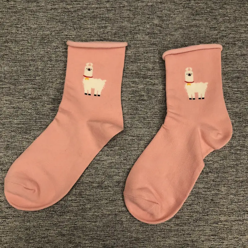 Носки Alpaca Sox кофейного, коричневого, серого цвета, теплые, удобные, милые, каваи ламы, винтажные, Ретро стиль, шерсть, Mori Girl, дропшиппинг - Цвет: Single Alpaca