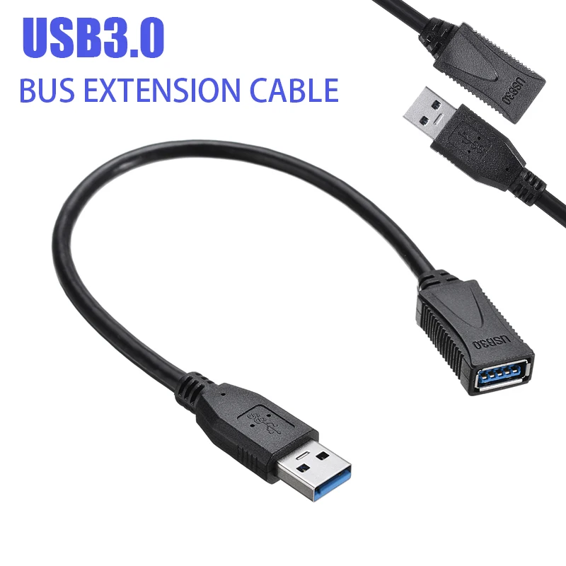 Mayitr 33 см USB 3 0 Удлинительный кабель черный адаптер Папа-мама удлинитель провод