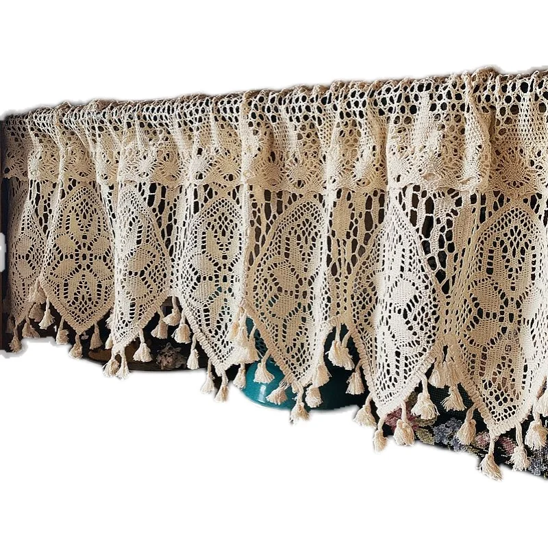 

Винтажная вязаная занавеска из хлопка aki's gift бежевая