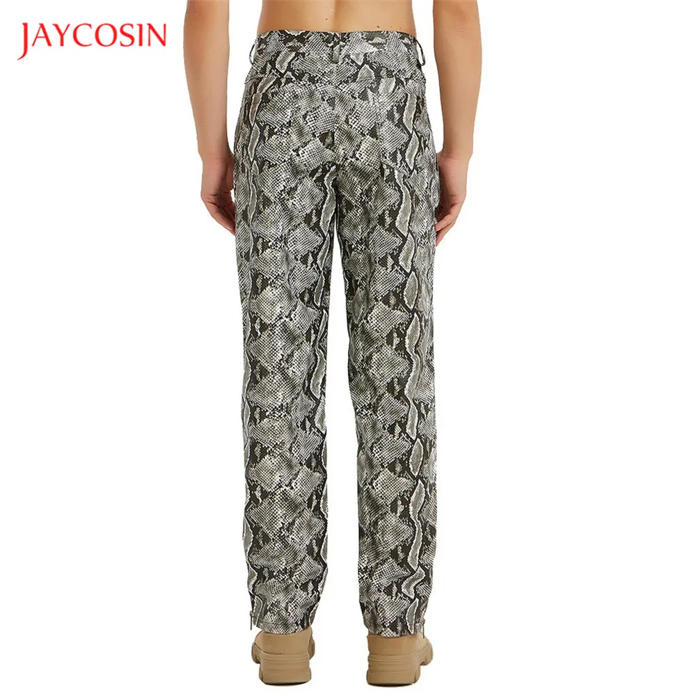 Мужские повседневные брюки Joycosin длинные прямые с рисунком питона уличная одежда