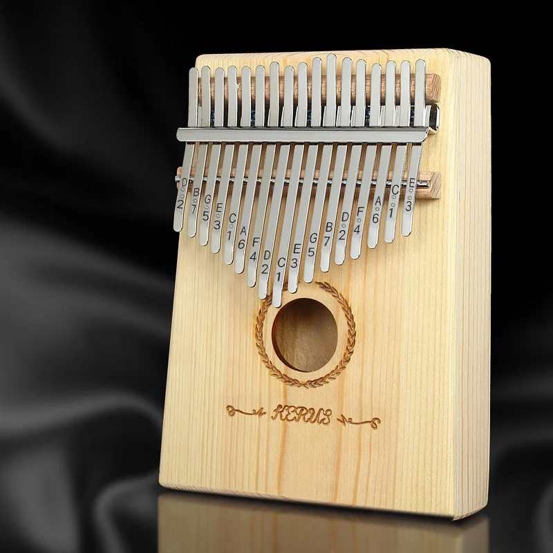 Kerus 17 teclas Kalimba africano sólido caoba dedo pulgar Piano Sanza de madera maciza mbra pulgar|Пианино| |