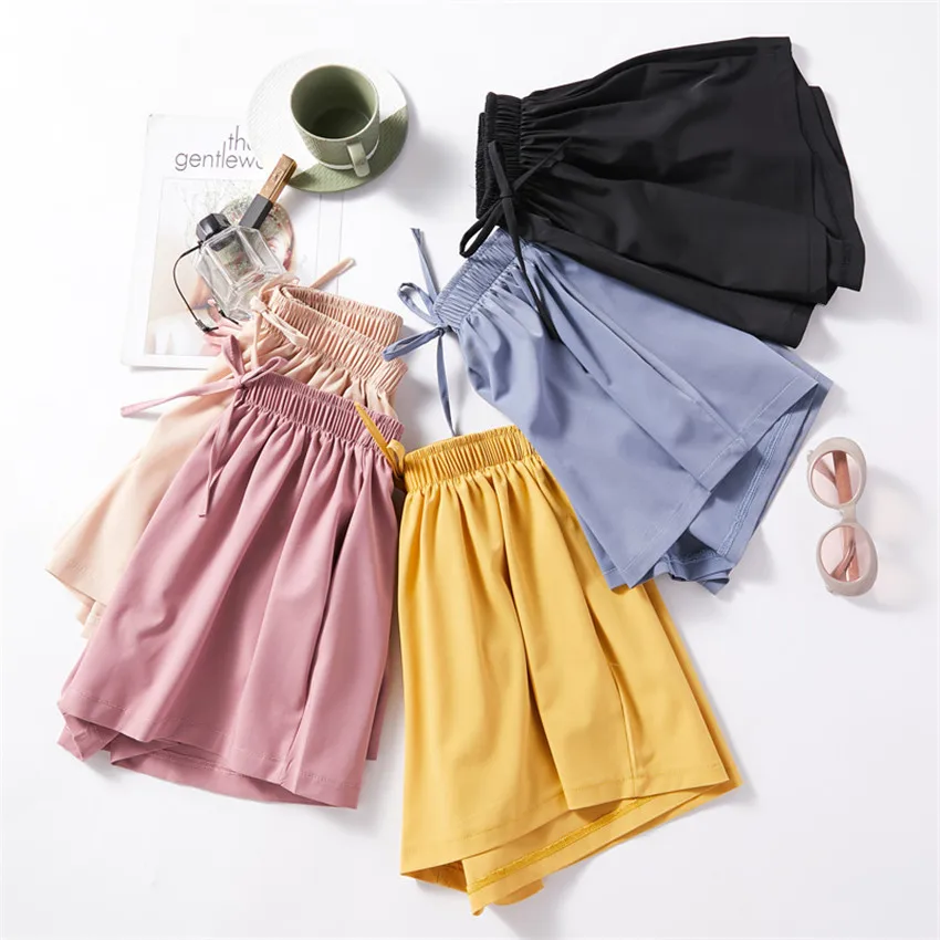 Шорты женские летние шифоновые с эластичным поясом широкие большого размера |