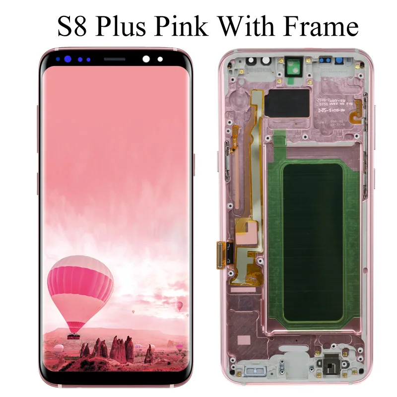 S8plus дисплей экран для SAMSUNG Galaxy S8 PLUS экран Замена ЖК сенсорный дигитайзер сборка G955 G955F с рамкой - Цвет: S8 Plus Pink Frame