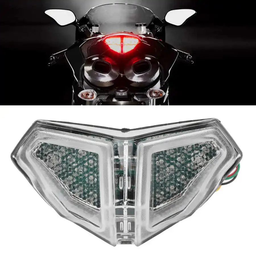 Задний светодиодный фонарь в сборе для мотоцикла стоп сигнал прозрачные линзы