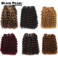 cheap kinky curly bundles with closure short brazilian hair weave bundles 5pcs 158g remy curly hair red ombre human hair