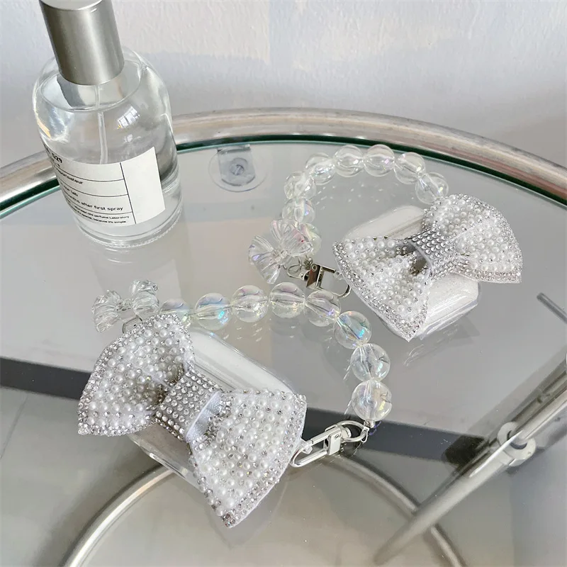 

Diamonds Bowknot Crystal Chains Apple AirPods 1 / 2 / 3 Pro Case Cover IPhone Earbuds Accessories Airpod Case Air Pods Case
