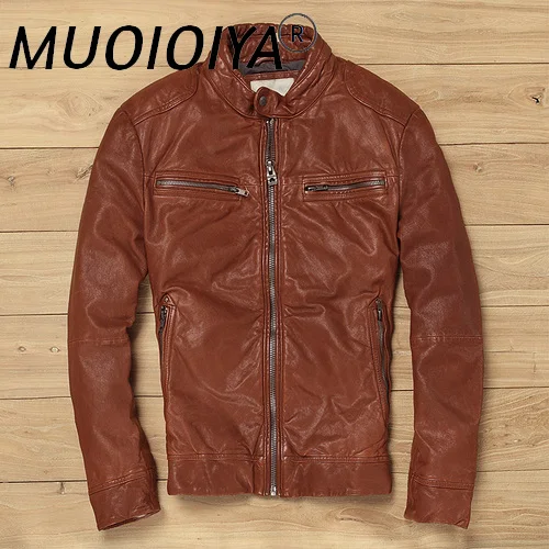 

100% Natural Genuine Leather Jacket Men Clothes 2022 Streetwear Real Sheepskin Coat Male Casual Chamarrasde Hombre LW4997