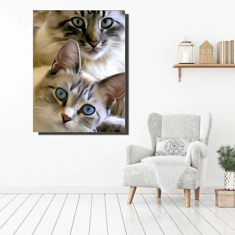 5d Алмазный вышитый милый кот diy алмазная живопись животный узор мозаика Полный