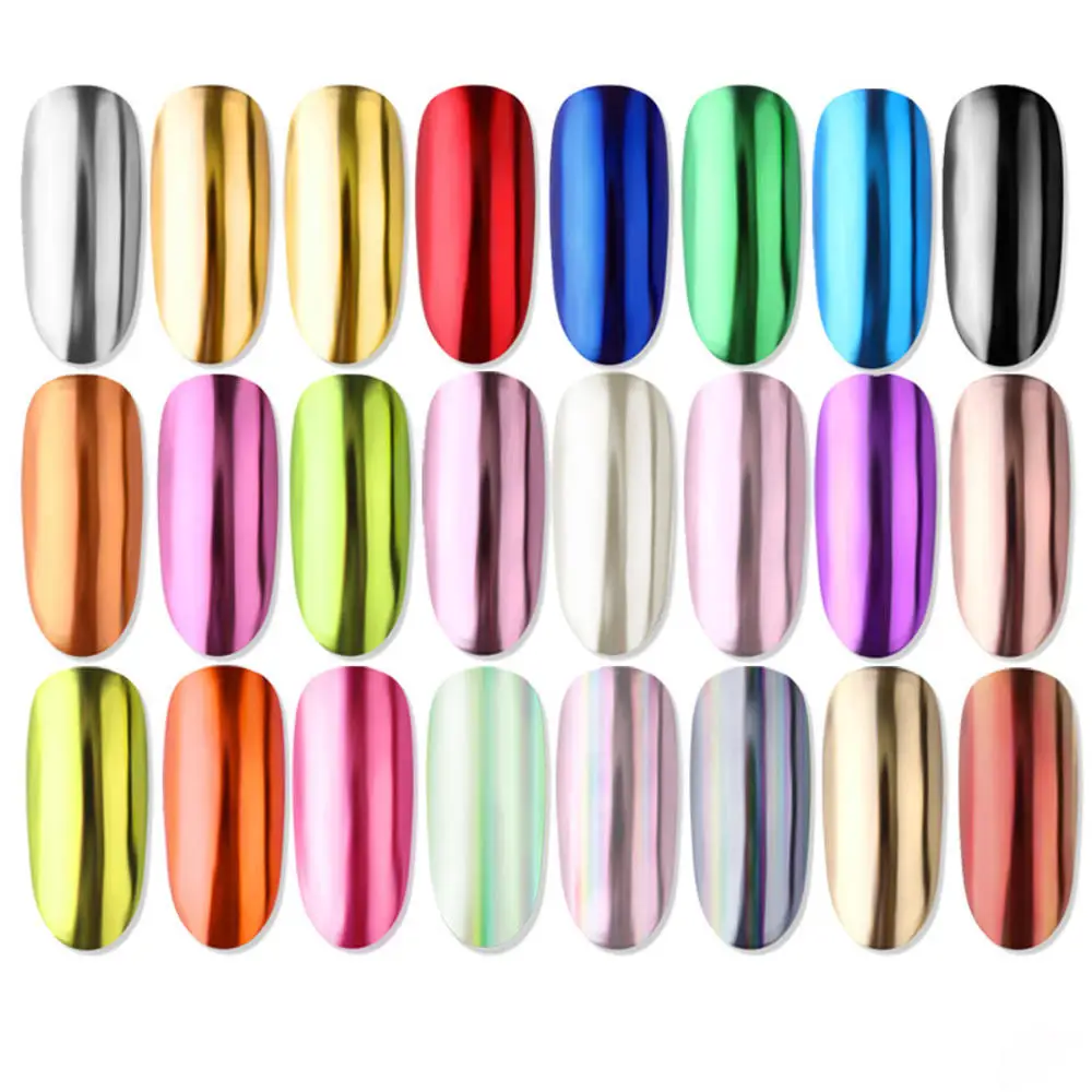 Лазерный блеск для ногтей хромированный порошок металлический зеркальный