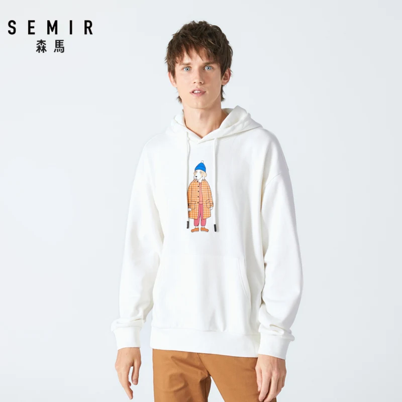SEMIR Осень Свободные толстовки для мужчин 2019 новые худи с круглым вырезом Забавный