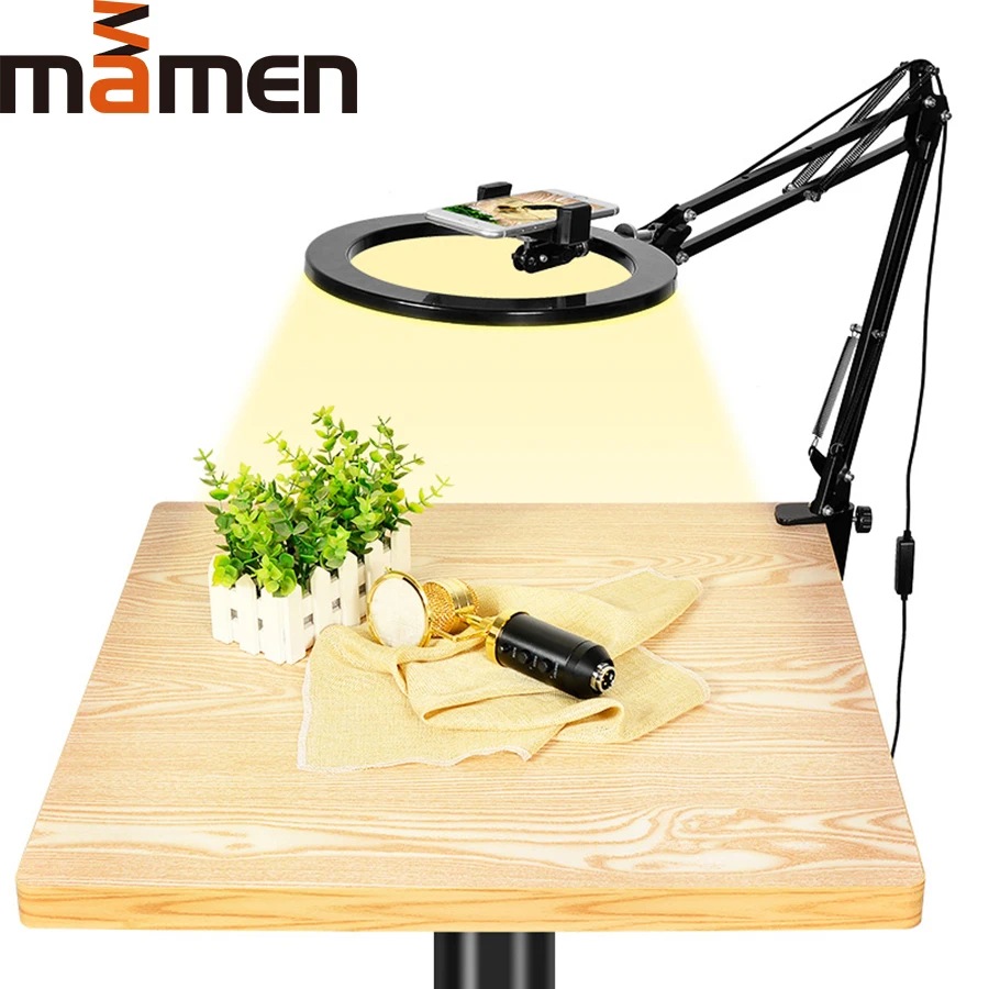 Осветитель кольцевой MAMEN 10 дюймов USB с поддержкой Селфи|Фотографическое