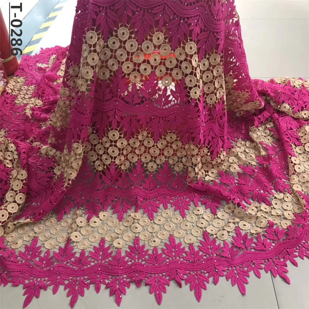 Высокое качество Африканский тюль гипюровый шнур кружевная ткань последняя