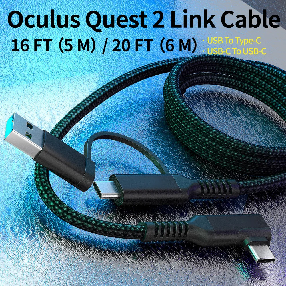 

For Oculus Quest 2 Link Cable USB 3.2 Gen 1 Oculus Cable Type C Data Transfer Quick Charge 3M 5M Steam VR/AR Glasses Accessories