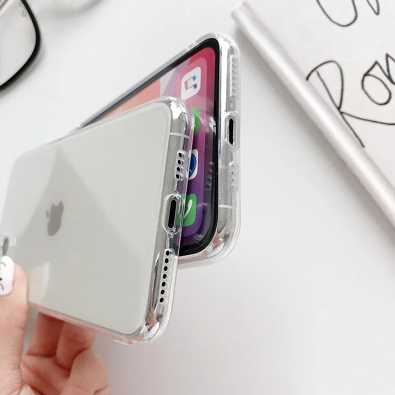

Simple Transparent Camera Protection Phone Case For iPhone 11 Pro Max X XR XS MAX 6 6S 7 8 Plus Clear Soft TPU Back Cover Coque