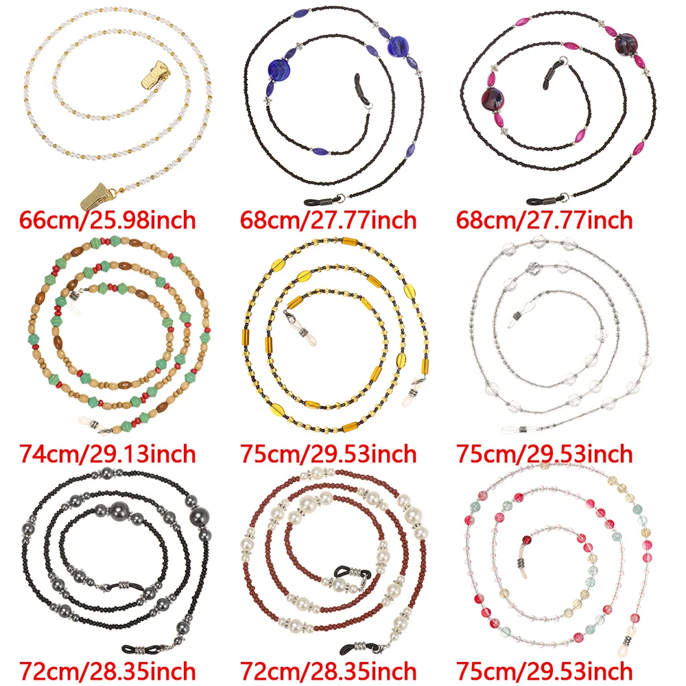 

1pc Adjustable Colorful Beaded Glasses Chain Anti-lost Mask Lanyards Women Men Mask Lanyards