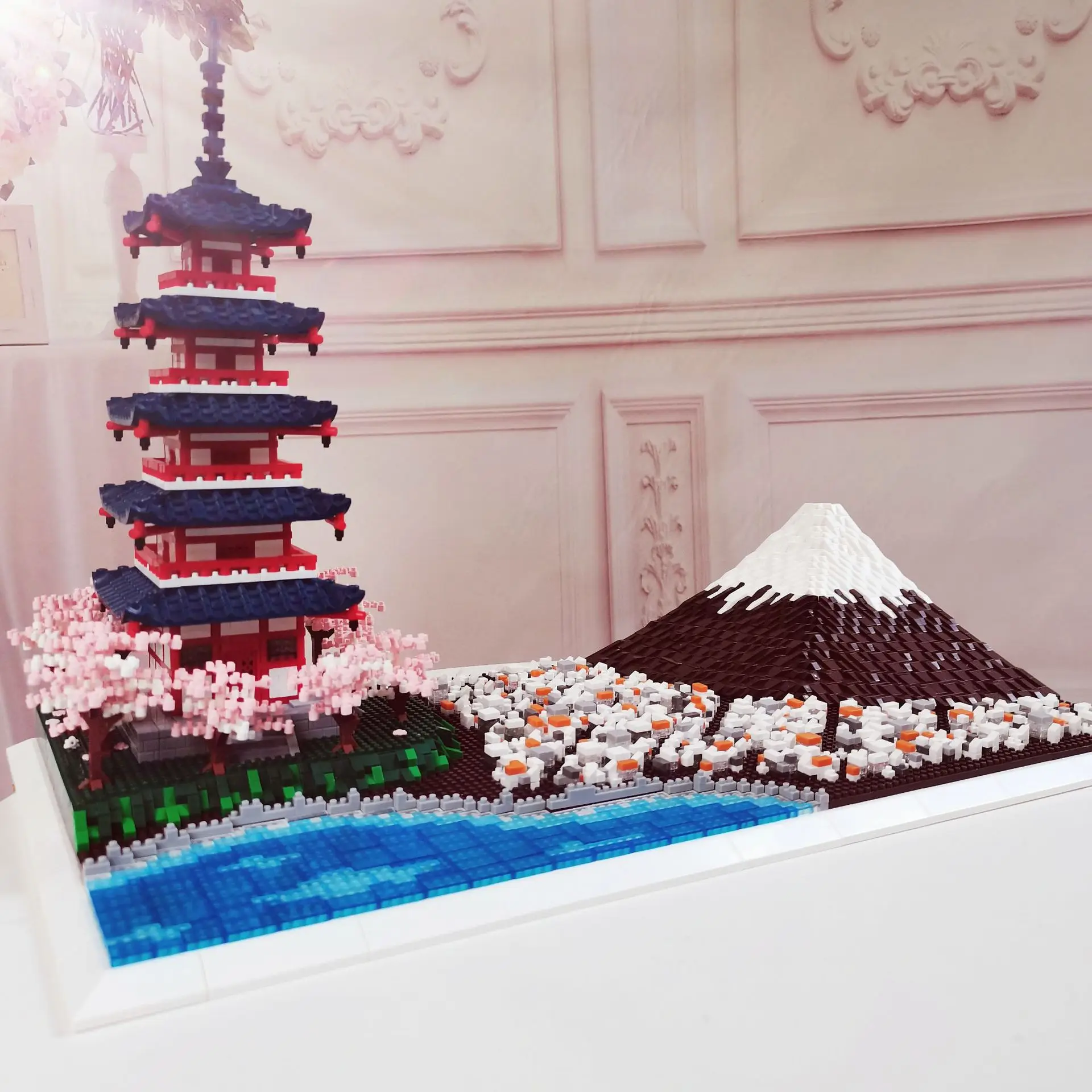 

6500pcs+ Japan Fuji Mount Chureito Pagoda Micro Building Blocks Fujiyama 3D Model Assembled Mini Bricks Figure Toy For Kid Gifts