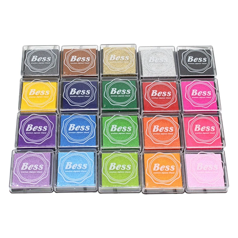 

Finger Painting Color Inkpad Rubber Cute Children Teacher Stamp 20 Color Set DIY Tools