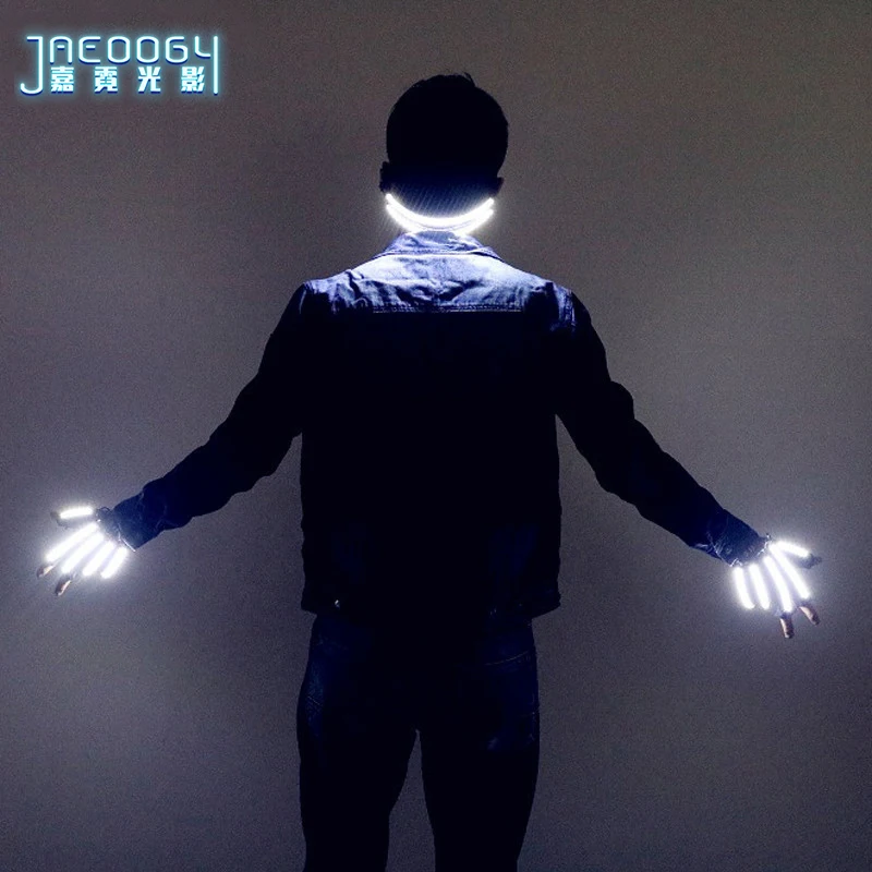 Светодиодные светящисветодиодный перчатки флуоресцентные очки для Хэллоуина