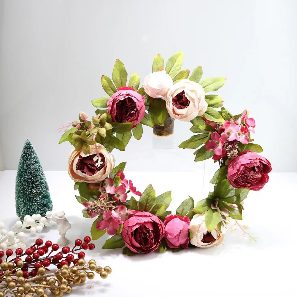 Искусственный цветок пиона гирлянда 5 цветов орнамент высокого качества для