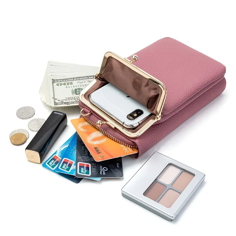 

Women's Wallets New Clutch bag Double-layer Mobile Phone Bag Ladies Fashion Messenger Shoulder Storage Walle Ladies Carteras