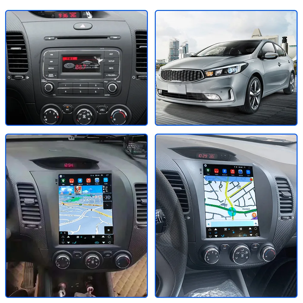 Автомагнитола 2 din для Kia Cerato 3 2013 2014 2015 2017 с экраном в стиле Tesla радио