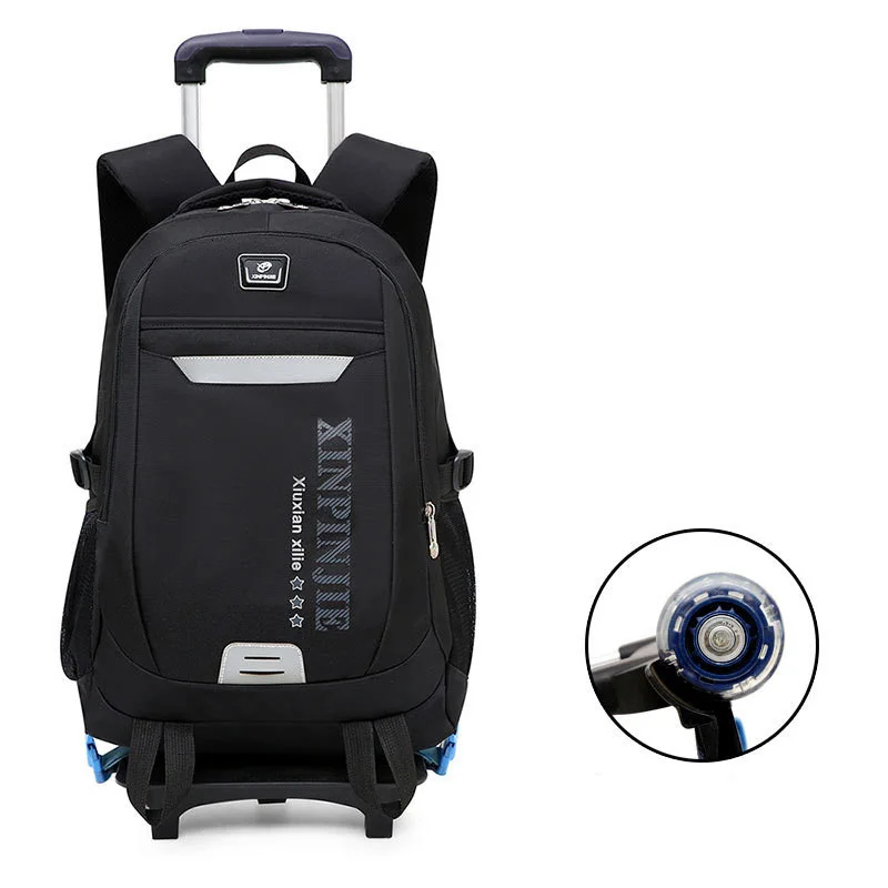 Рюкзак со съемными колесами 2/6 детские школьные сумки для мальчиков и девочек