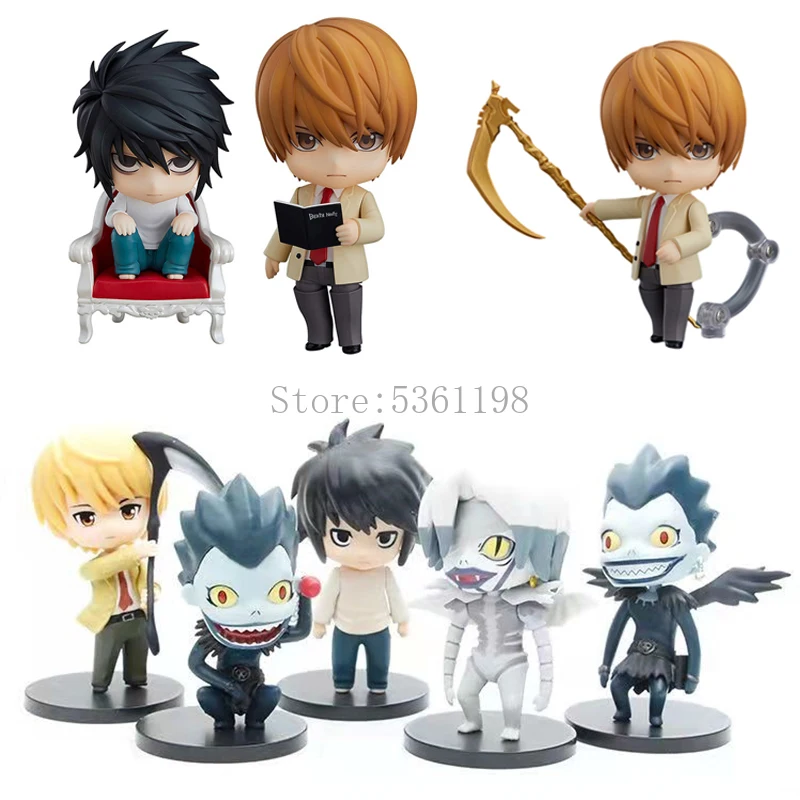 

5pcs/set Death Note Anime Figure 1200# L Lawliet Action Figure Death Note 1160# Yagami Light Death Lawliet Figurine Model Toys