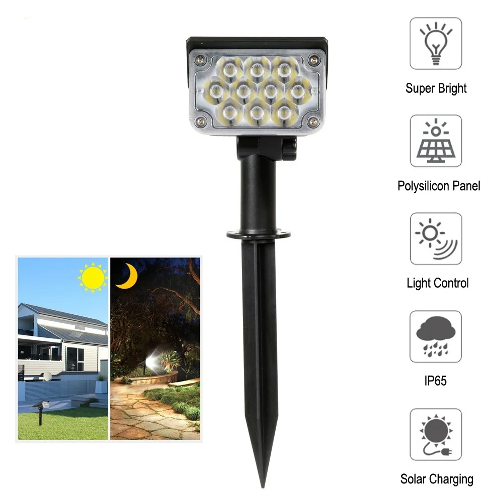 20LED солнечный садовый светильник IP65 Водонепроницаемый Холодный белый авто