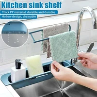 adjustable sink shelf kitchen supplies sinks organizer soap sponge holder drain rack storage basket gadgets kitchen accessories