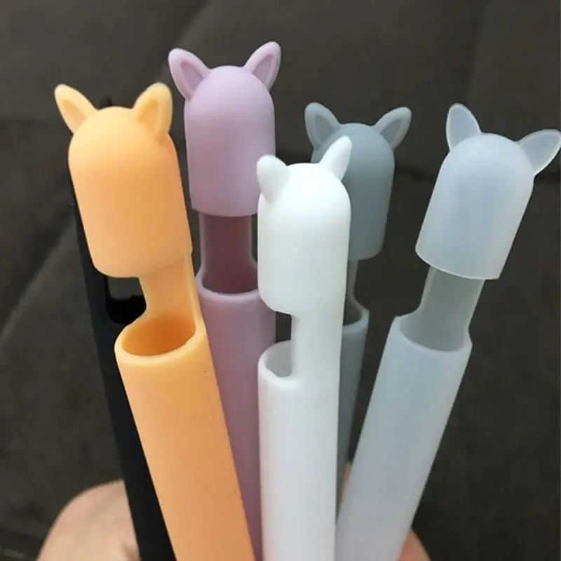 Cute Cat Ear Anti-scroll Silicone Protective Pouch Cap Holder Nib Cover Case Skin For Apple iPad Pencil 1st | Компьютеры и офис
