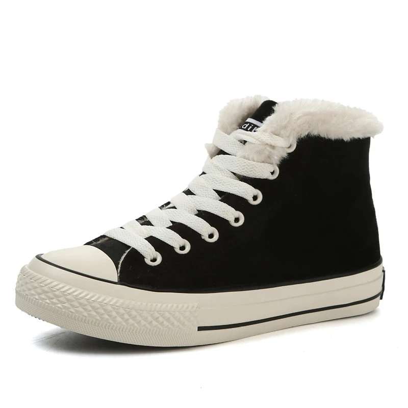Модные высокие кроссовки обувь из микрофибры Женская Повседневная Теплая на