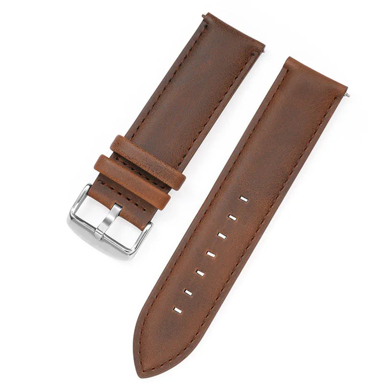 2021 New Retro Color-Changing Crazy Horse Leather Men's Strap 18mm 20mm 22mm Quick Release Comfortable Wear Watch Accessories