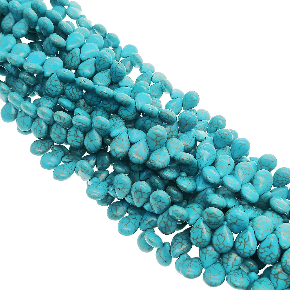 Бусины из натурального полудрагоценного камня бирюзовые плоские свободные 10 18 м