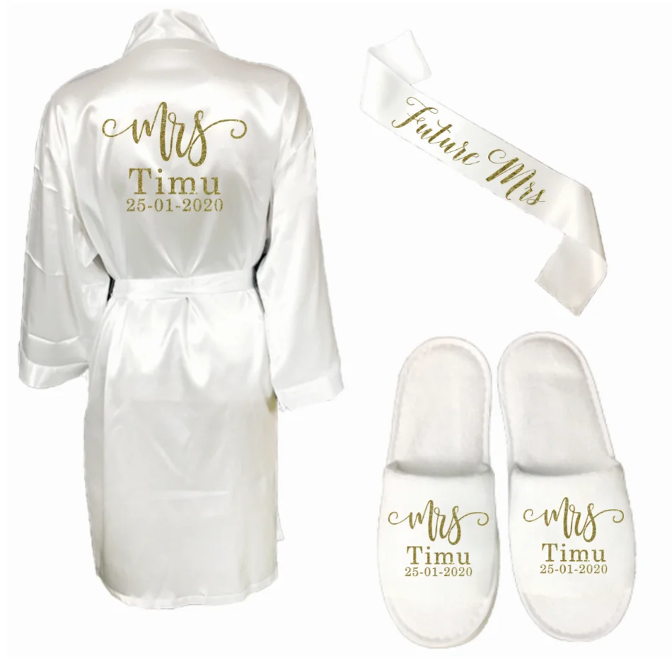 Индивидуальный халат для свадебного душа невесты девичника подружки кимоно