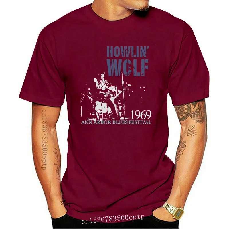 

Мужская Винтажная Футболка Howlin' Wolf, черная футболка с рисунком в стиле рокабилля2020, весна-лето