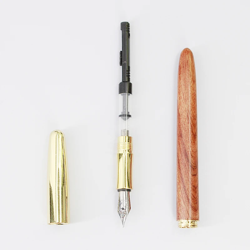 Твердая деревянная металлическая авторучка из палисандра или эбенового дерева