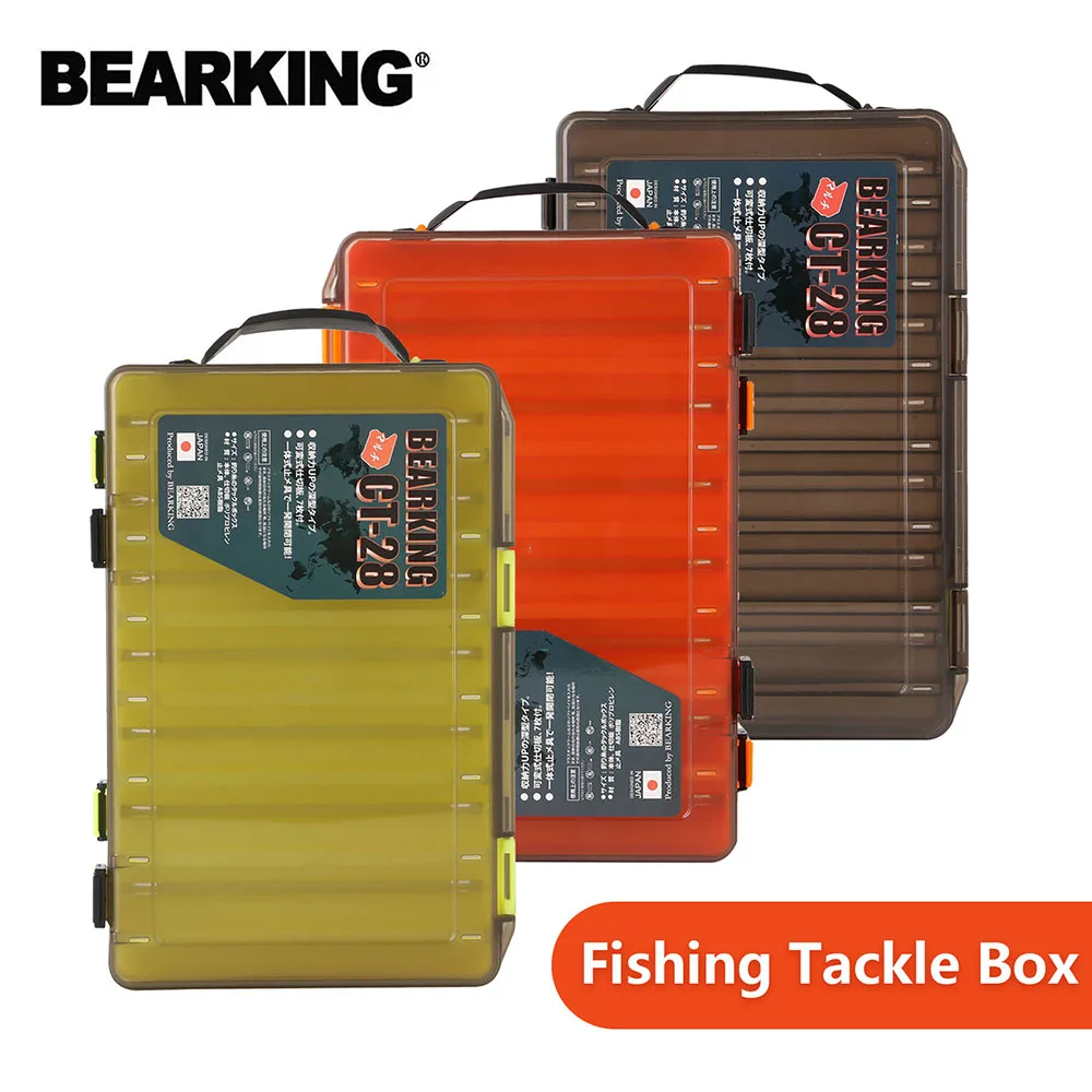 

BEARKING Fishing Lure Tackle Box Compartments Double Sided PP Plastic Fishing Bait Lure Hook Storage Box Accessory Boxes