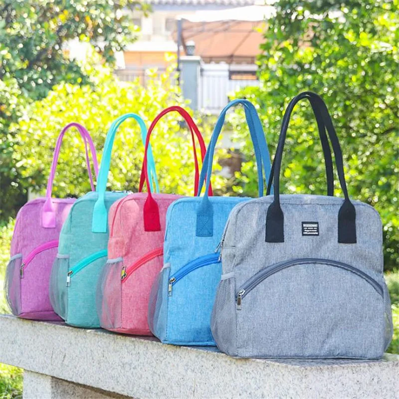 

New Tote Fresh Cooler Bags Waterproof Nylon Portable Zipper Thermal Oxford Lunch Bags For Women Convenient Lunch Box Food Bags
