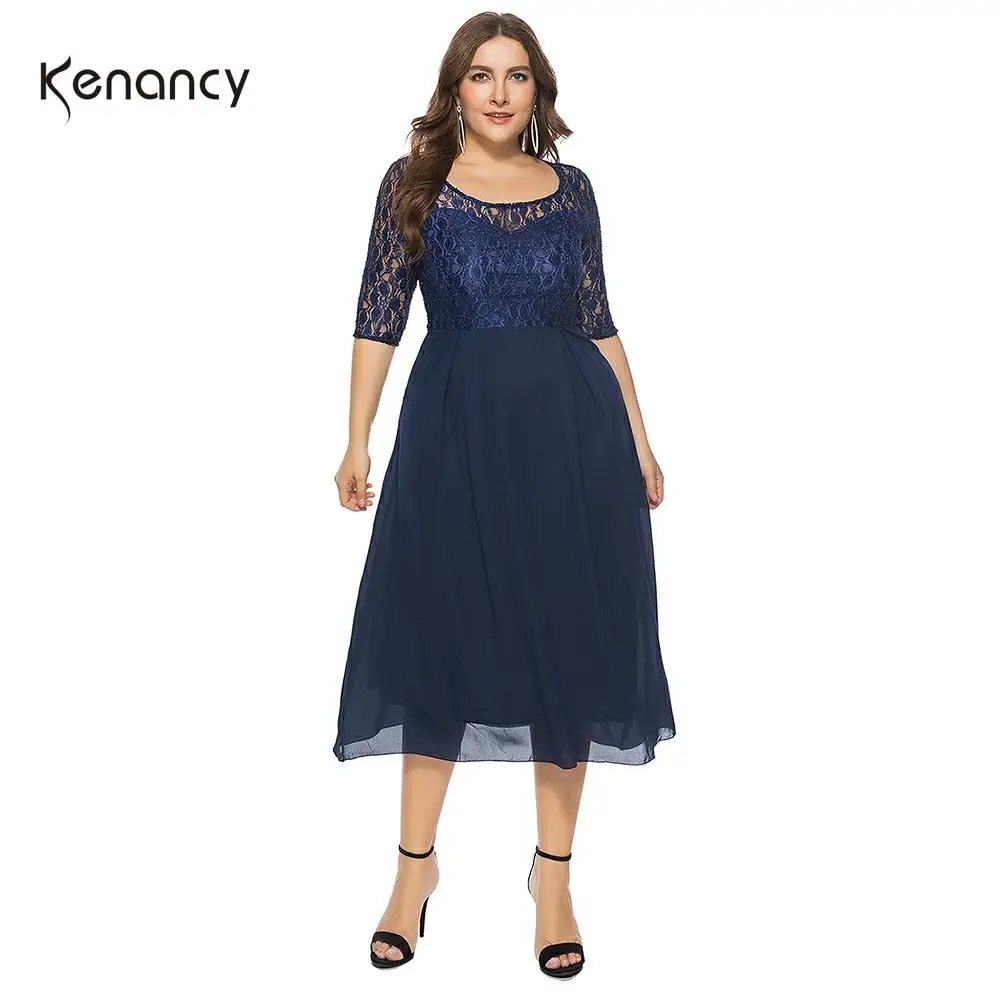 Женское шифоновое платье Kenancy вечернее трапеция с коротким рукавом и высокой