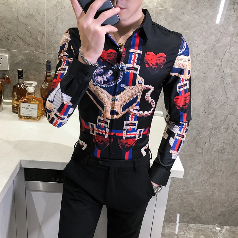 Высокое качество Chemise Homme мода 2020 корейские мужские рубашки с длинным рукавом