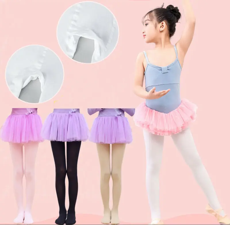 Модные Стрейчевые чулки для девочек детские Чулочные изделия танцевальные